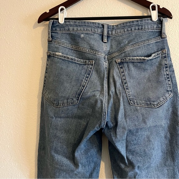 Old Navy Women's High Rise O.G Straight Patchwork Light Wash Jeans Size 6 - Picture 5 of 14